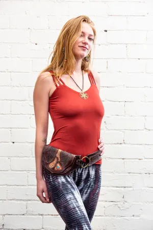 Athena Cross-Weave Singlet Top in Rust
