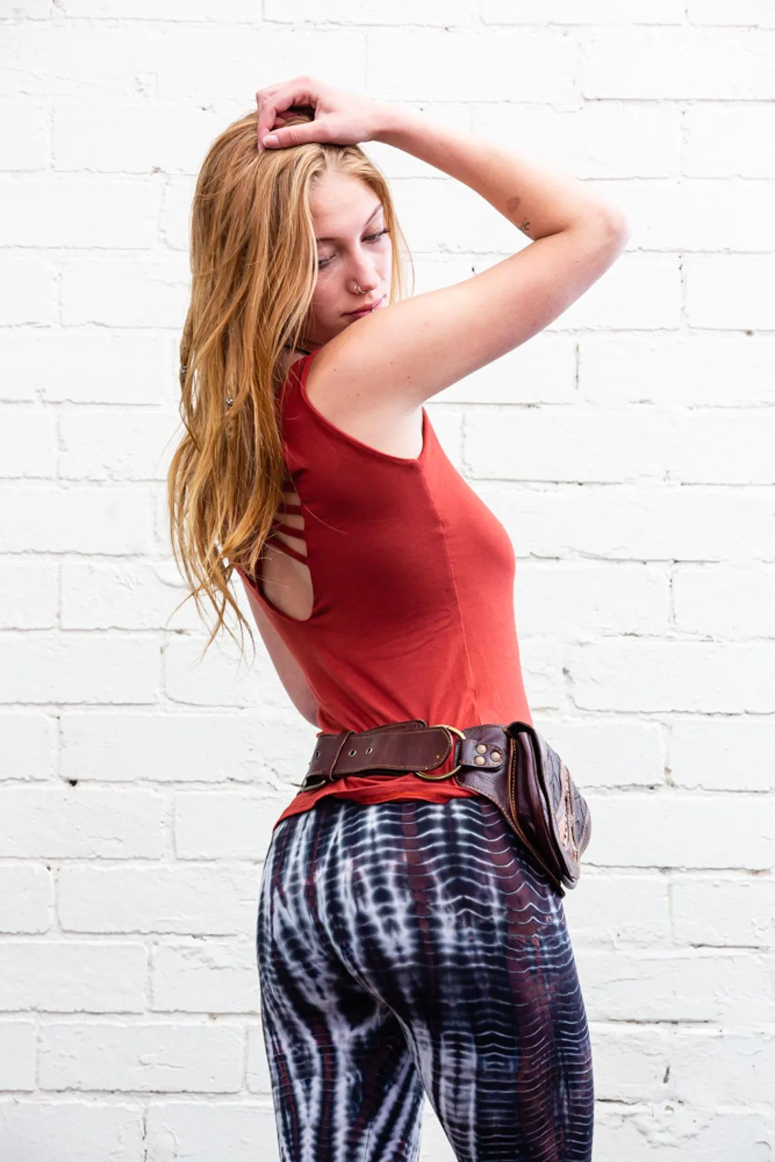 Athena Cross-Weave Singlet Top in Rust