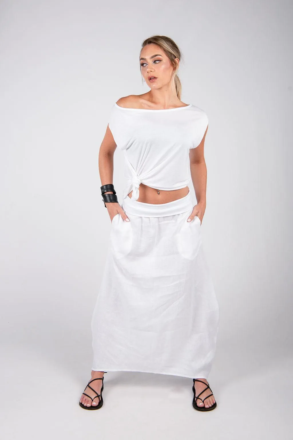 Bamboo Asymmetric Off Shoulder Top