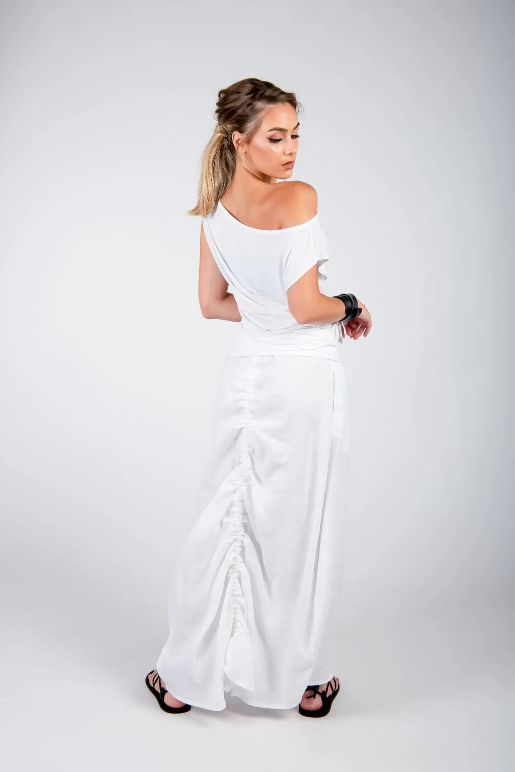 Bamboo Asymmetric Off Shoulder Top