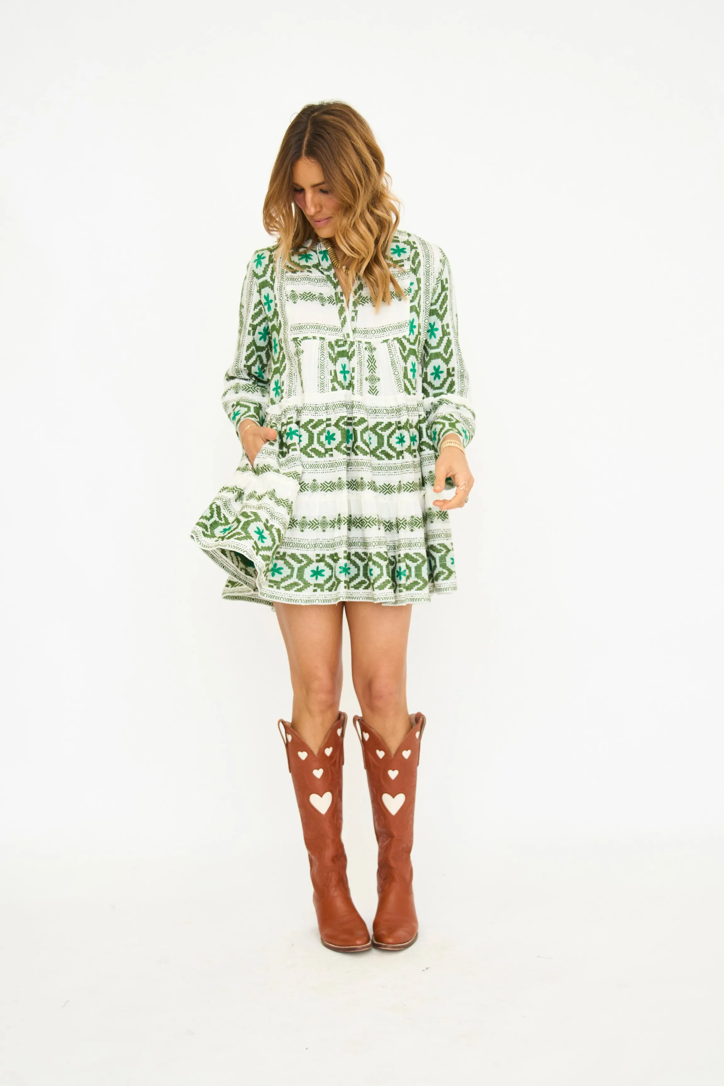 Best Days Babydoll Dress - Green