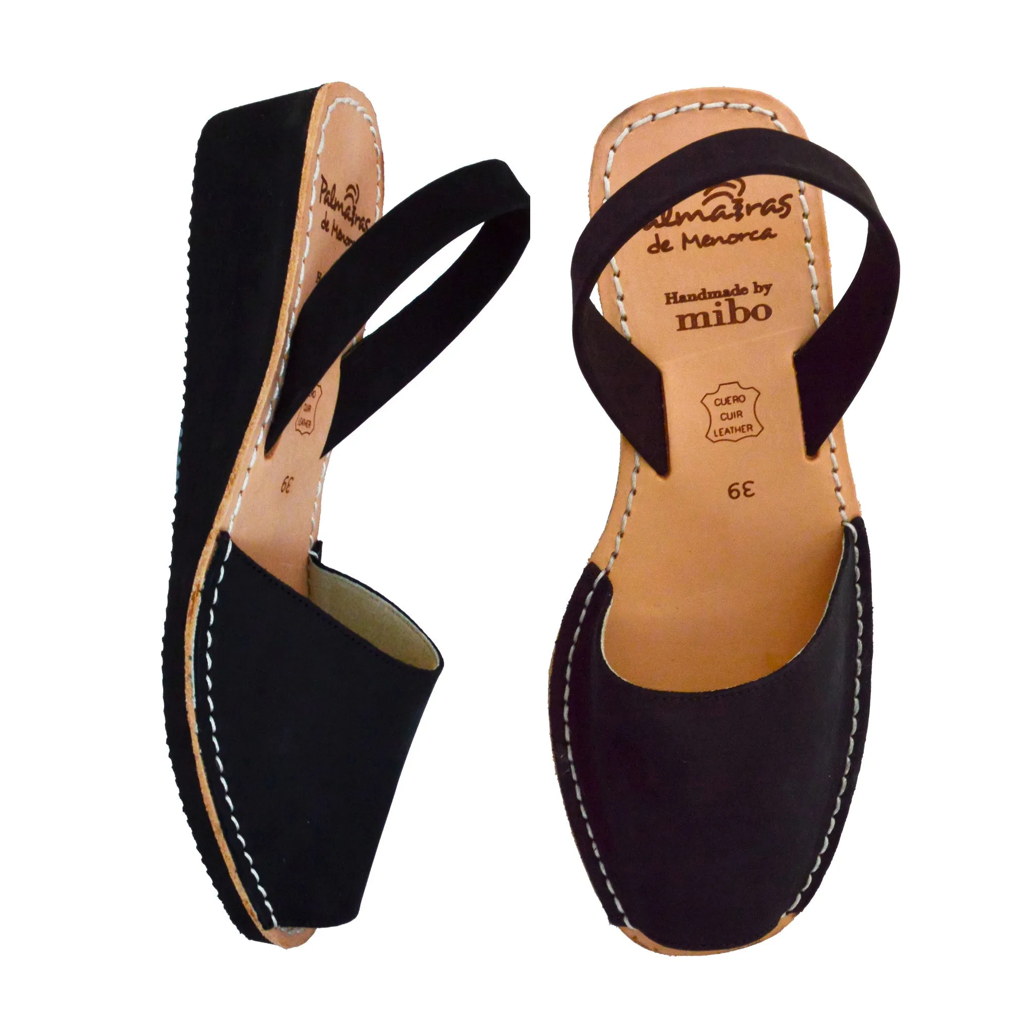 Black Nubuck Low Black Wedge