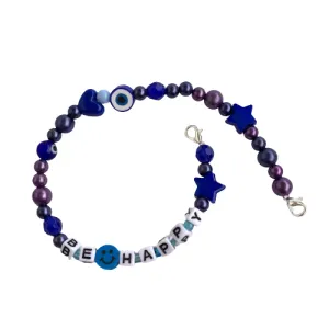 Blue Be Happy Shoe Charm