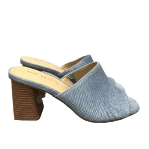 Blue Sandals Heels Block By Nine West, Size: 6.5