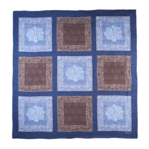 BLUE WOOL AND SILK STOLE