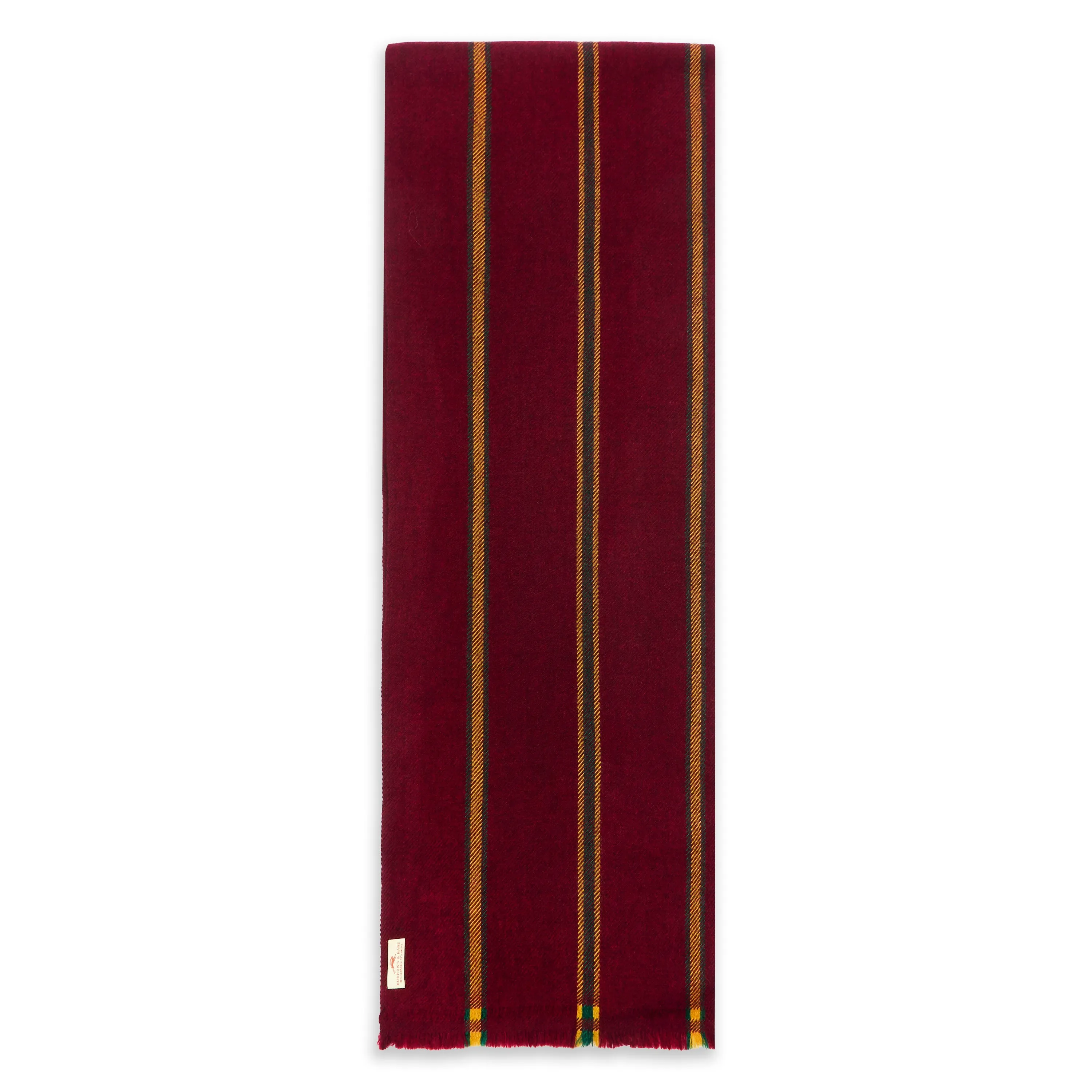 Cashmere & Merino Wool Scarf - Burgundy Stripe