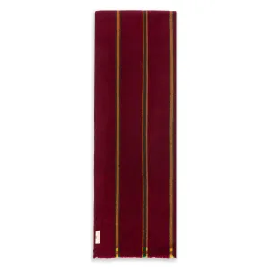 Cashmere & Merino Wool Scarf - Burgundy Stripe