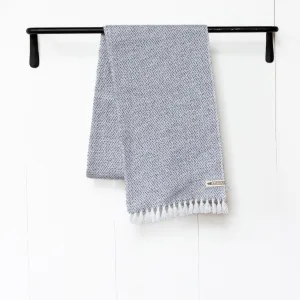Charcoal Herringbone Handwoven Cashmere Scarf