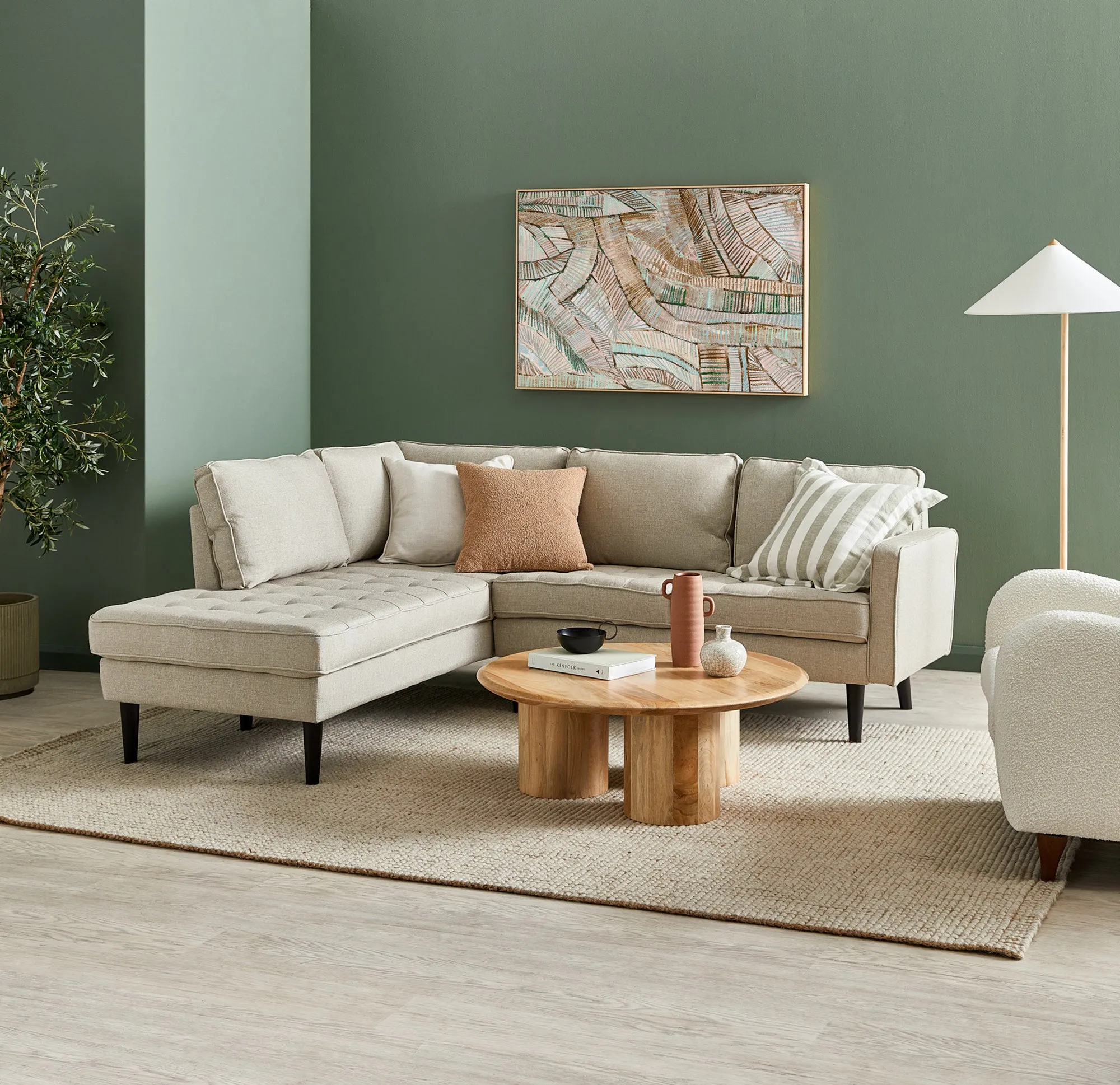 COASTAL NATURAL BEIGE WOOL AND JUTE FLOOR RUG