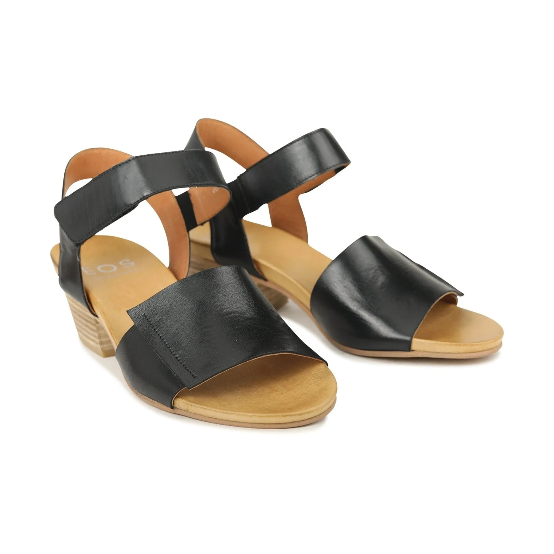 CURA LEATHER HEEL SANDALS