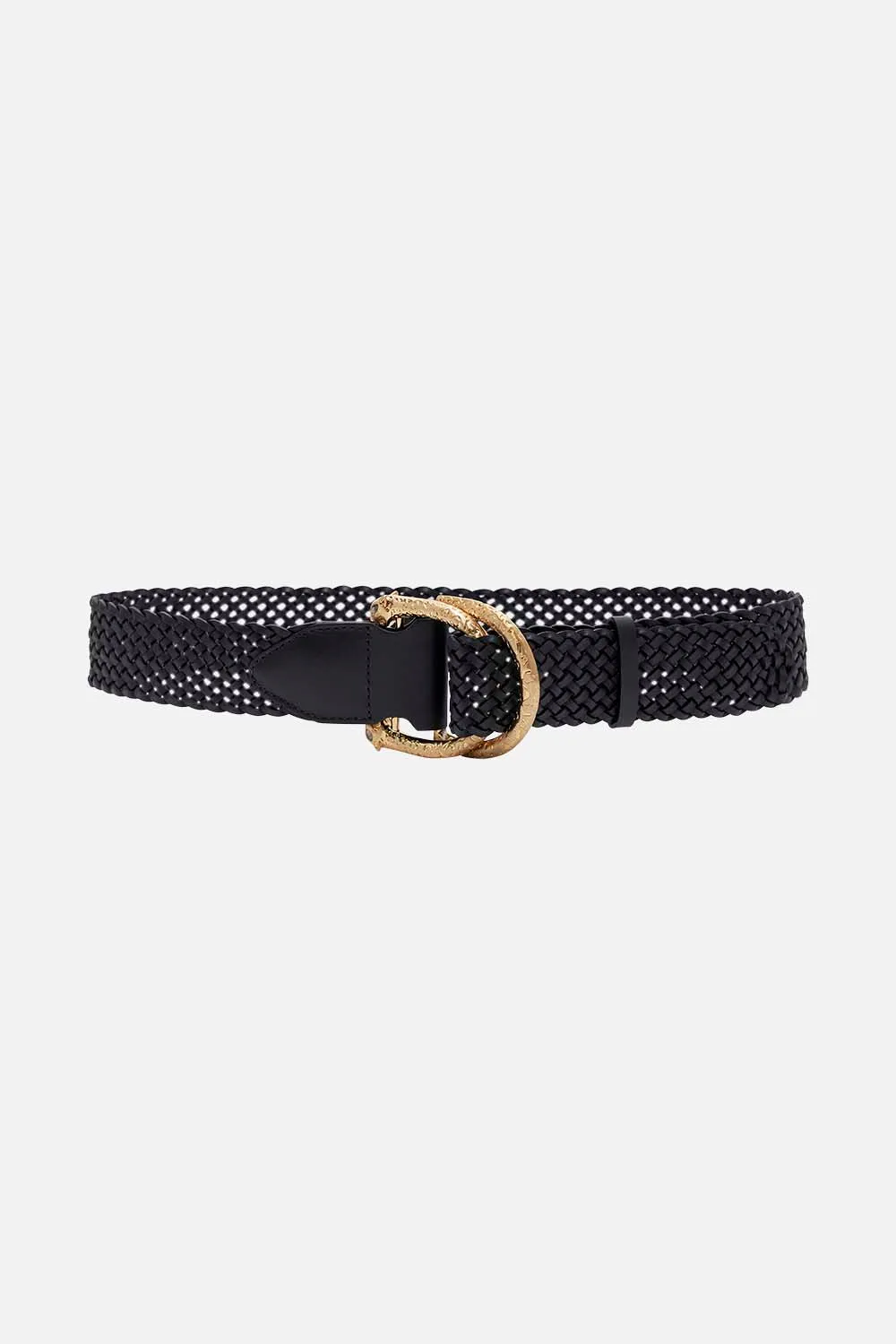 DOUBLE D-RING BELT SOLID BLACK