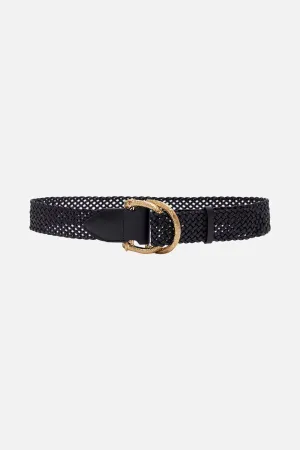 DOUBLE D-RING BELT SOLID BLACK