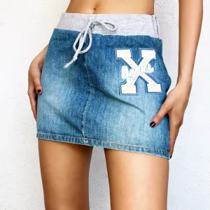 Early 2000s Sporty Denim Mini Skirt