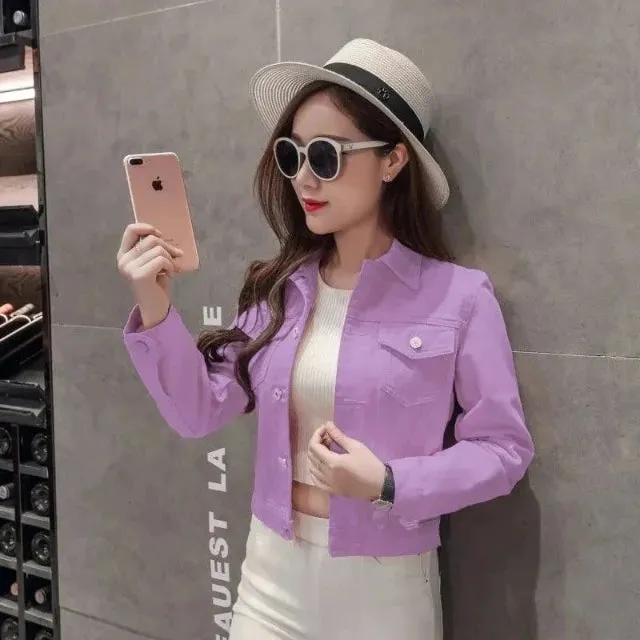 Elegant feminine denim jacket