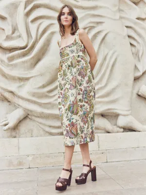 Emily Midi Dress | Rainbow Floral Jacquard
