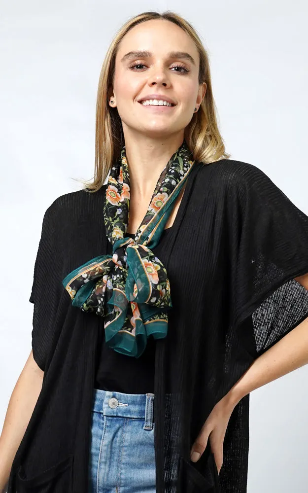 ESC10986 FLOWER PRINT CHIFFON OBLONG SCARF