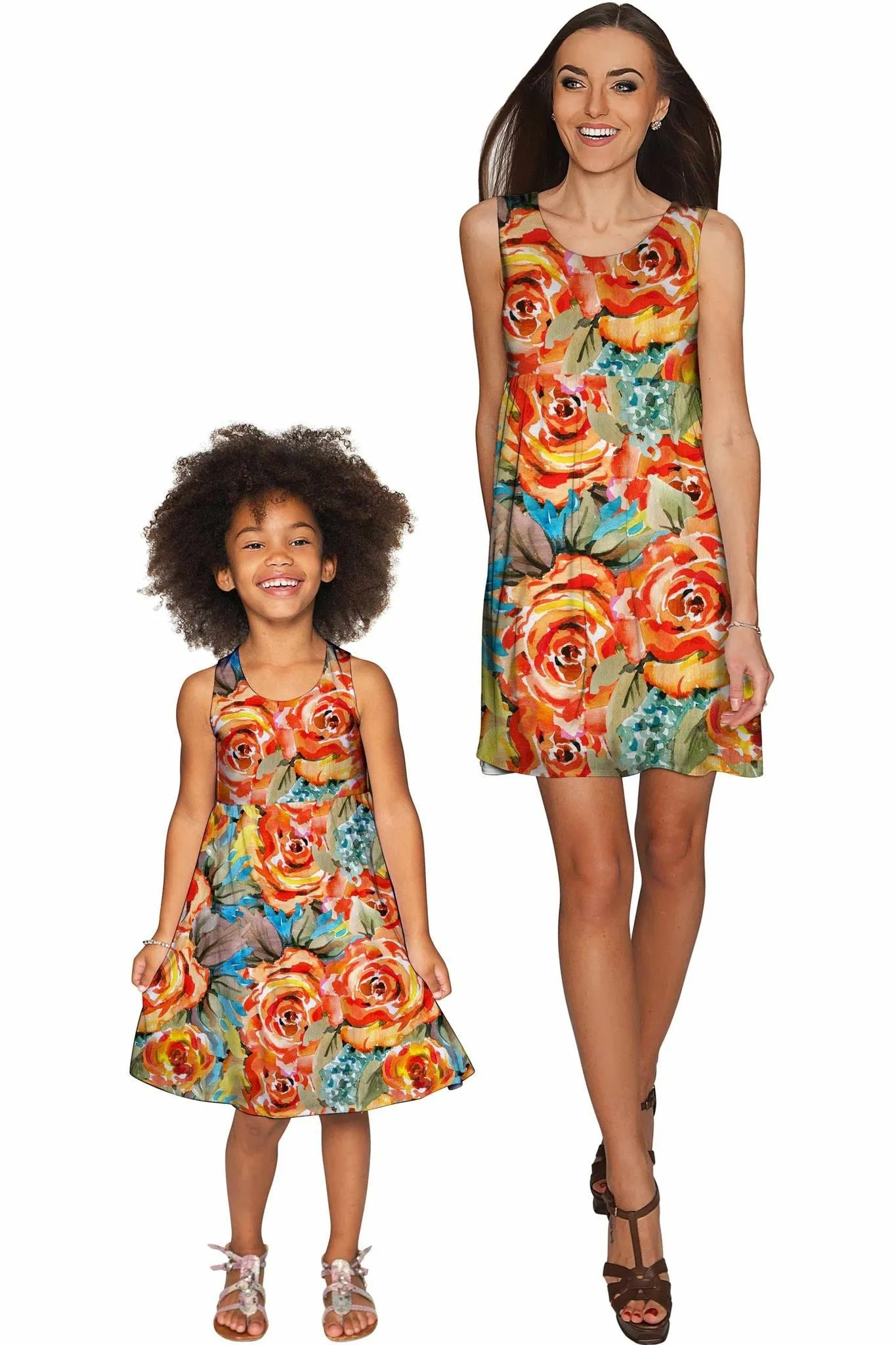 Fox Sanibel Yellow Flower Pattern Empire Dress - Girls