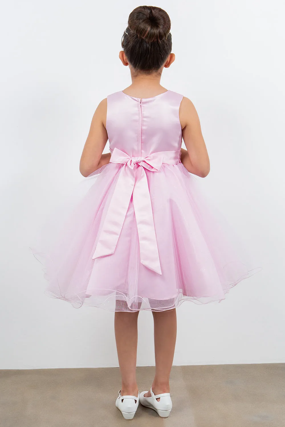 Girls Butterfly Lace Glitter Tulle Flower Girl Dress 2-12