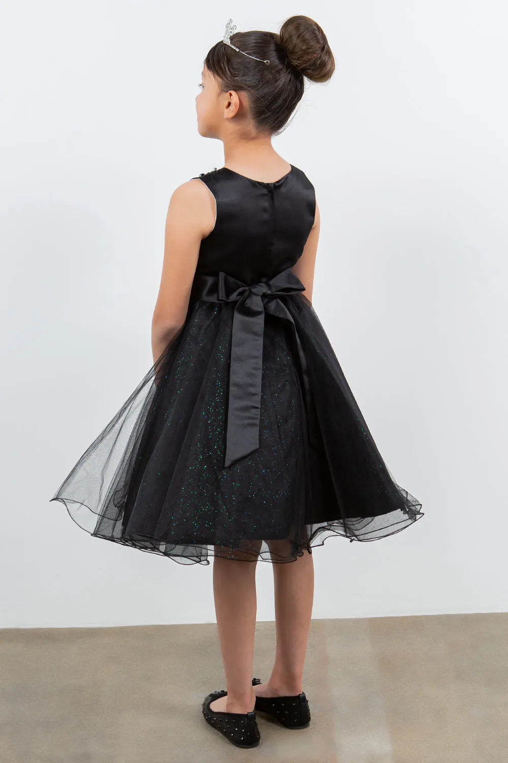 Girls Butterfly Lace Glitter Tulle Flower Girl Dress 2-12