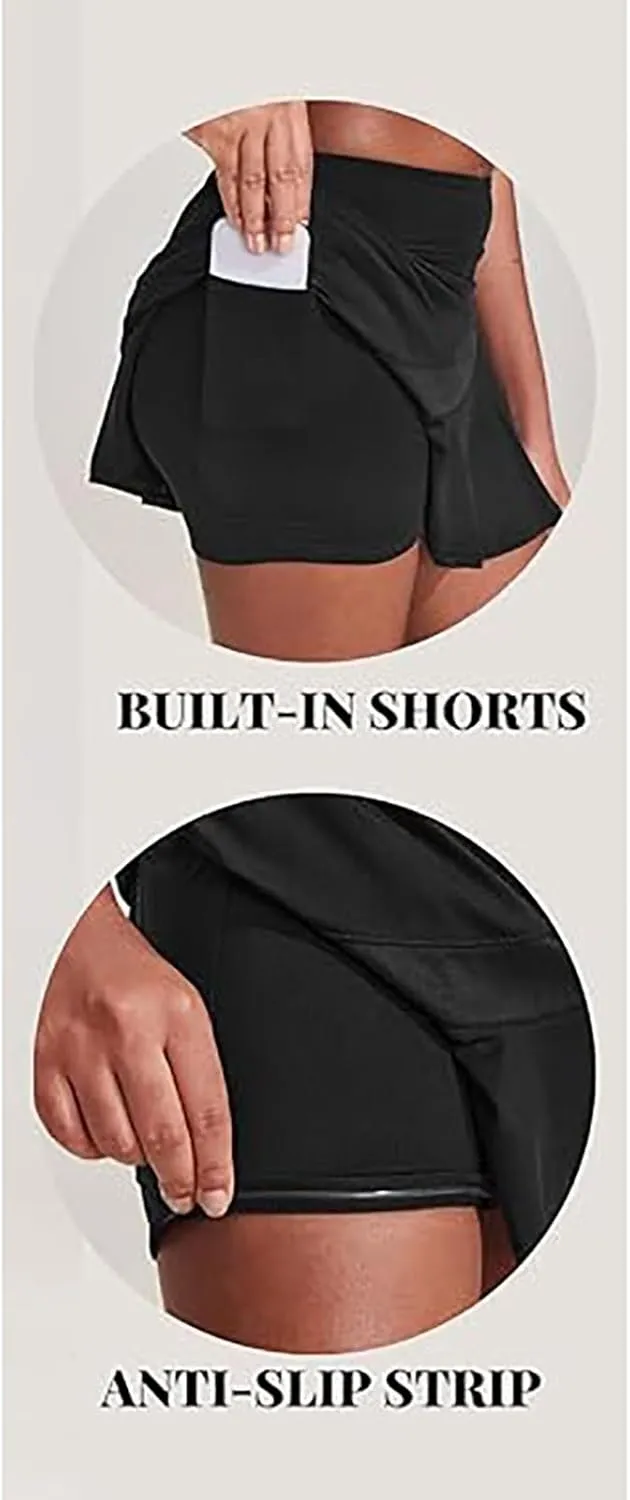Golf Skirts for Women 2025 Pleated Athletic Tennis Skirt with Shorts Pockets Lightweight Running Workout Skirt Skort