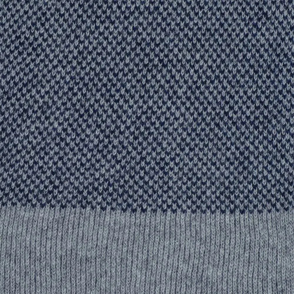Grey and Navy Chevron Double Faced Cashmere Neck Warmer