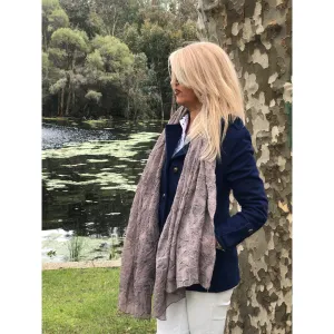 Grey Taupe Scarf - Textured  Wrap