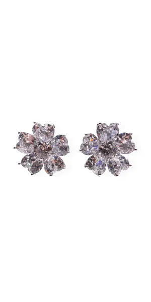 Heart Stone Floral Earrings