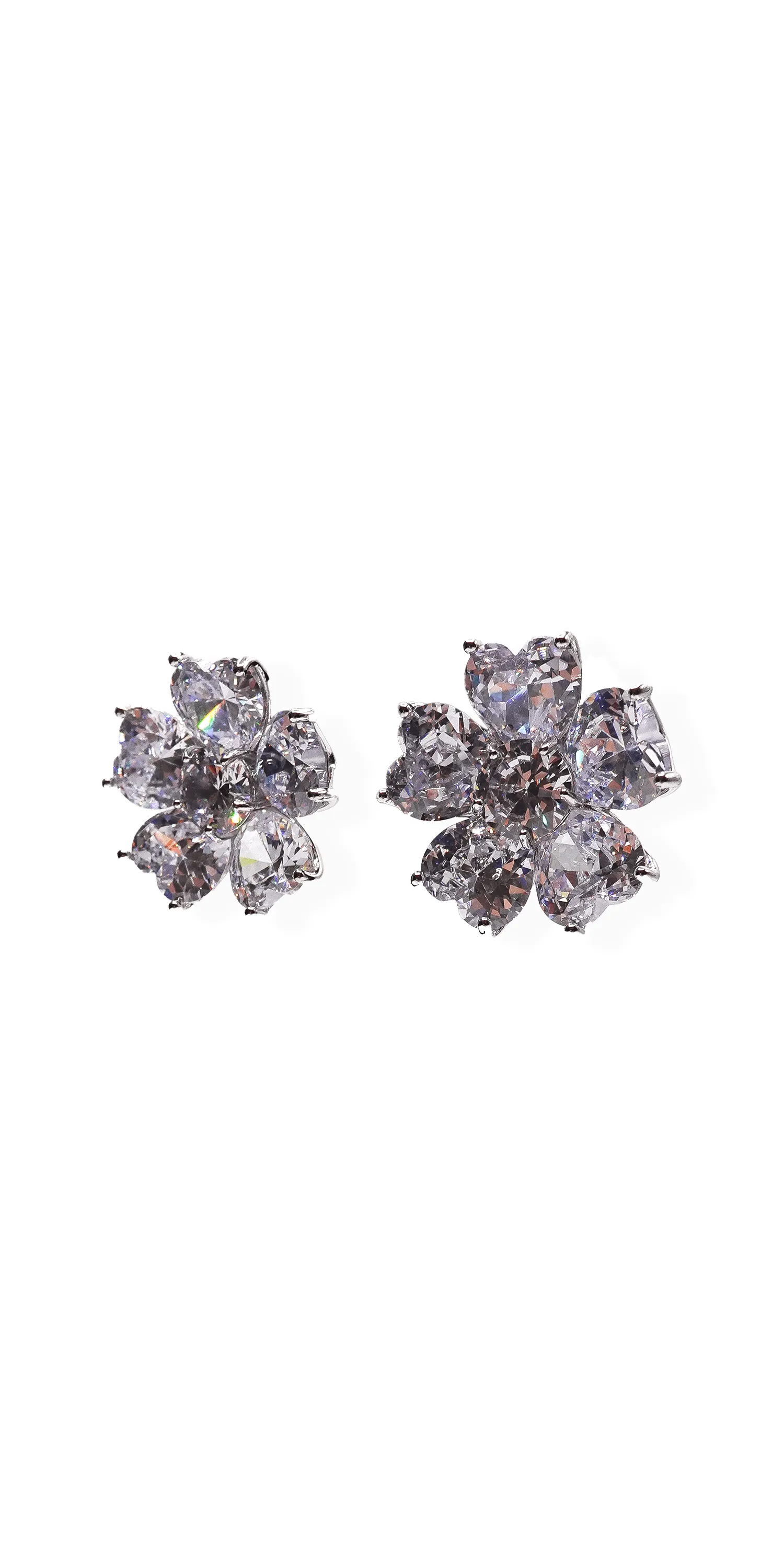 Heart Stone Floral Earrings