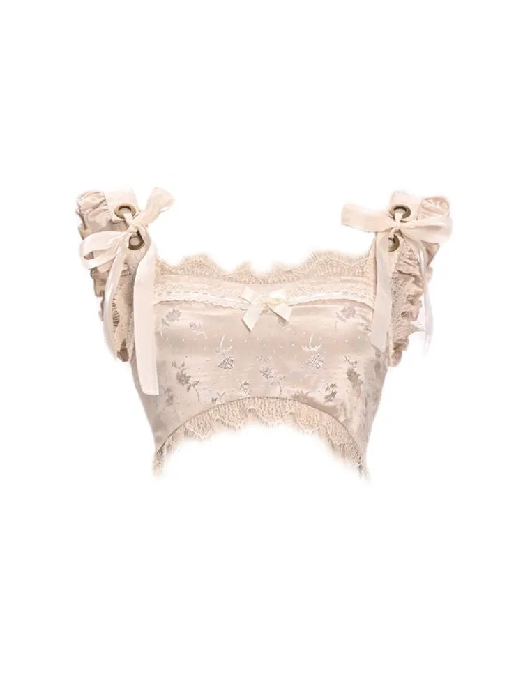 Lace Ruffle Crop Top