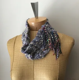 Lavender Tweed Scarf w/Fringe