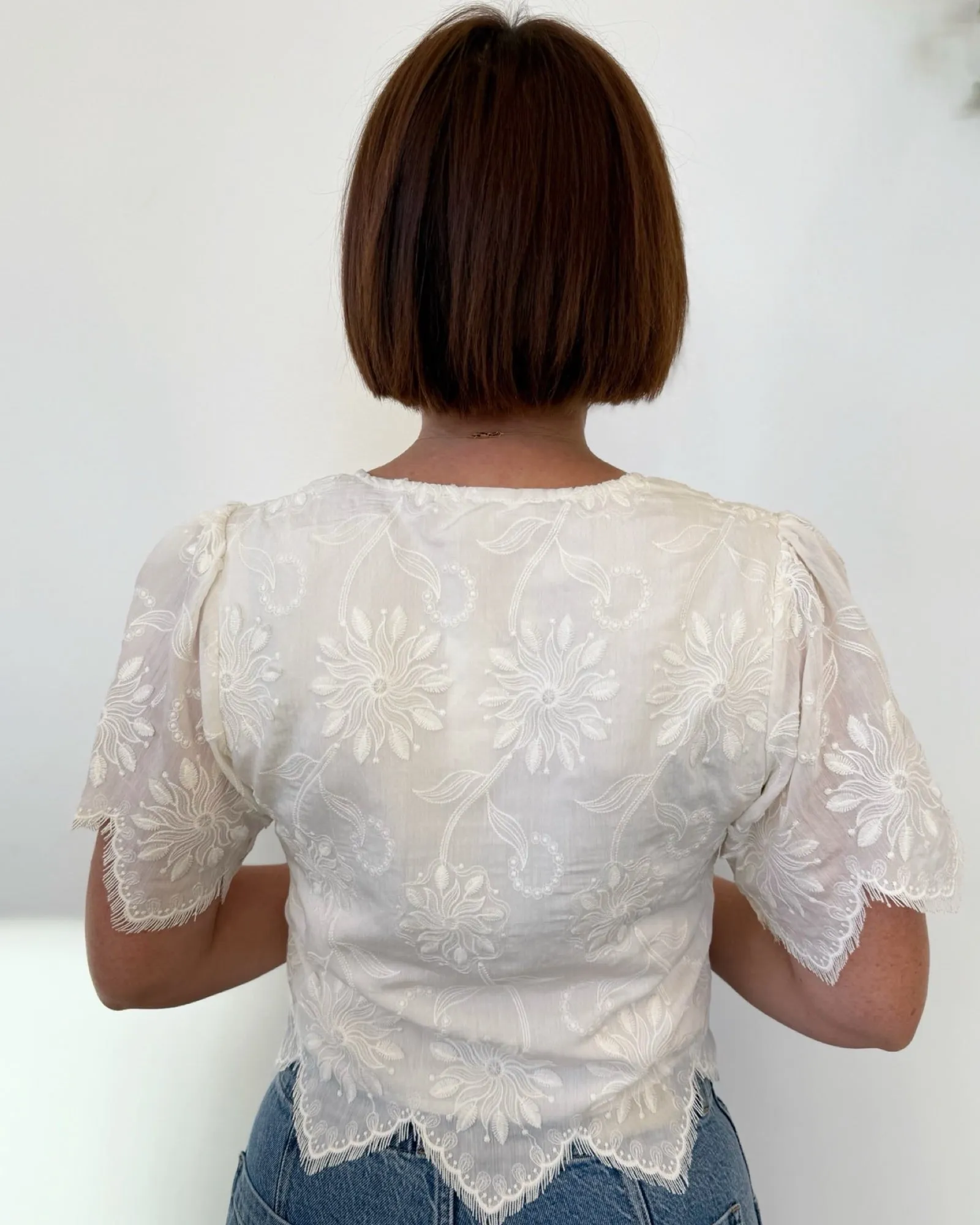 Mahla Tie Front Short Sleeve Top