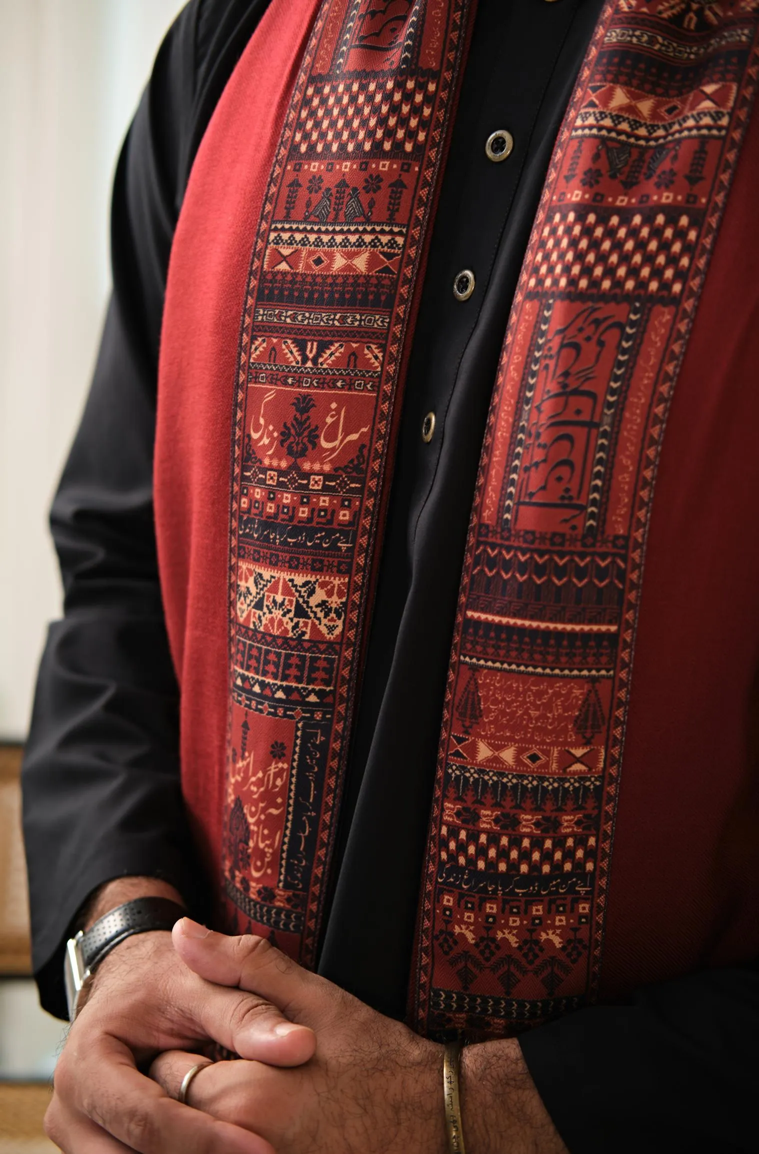 Manzil Shawl - Maroon