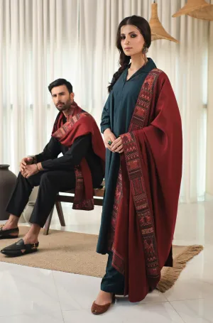 Manzil Shawl - Maroon