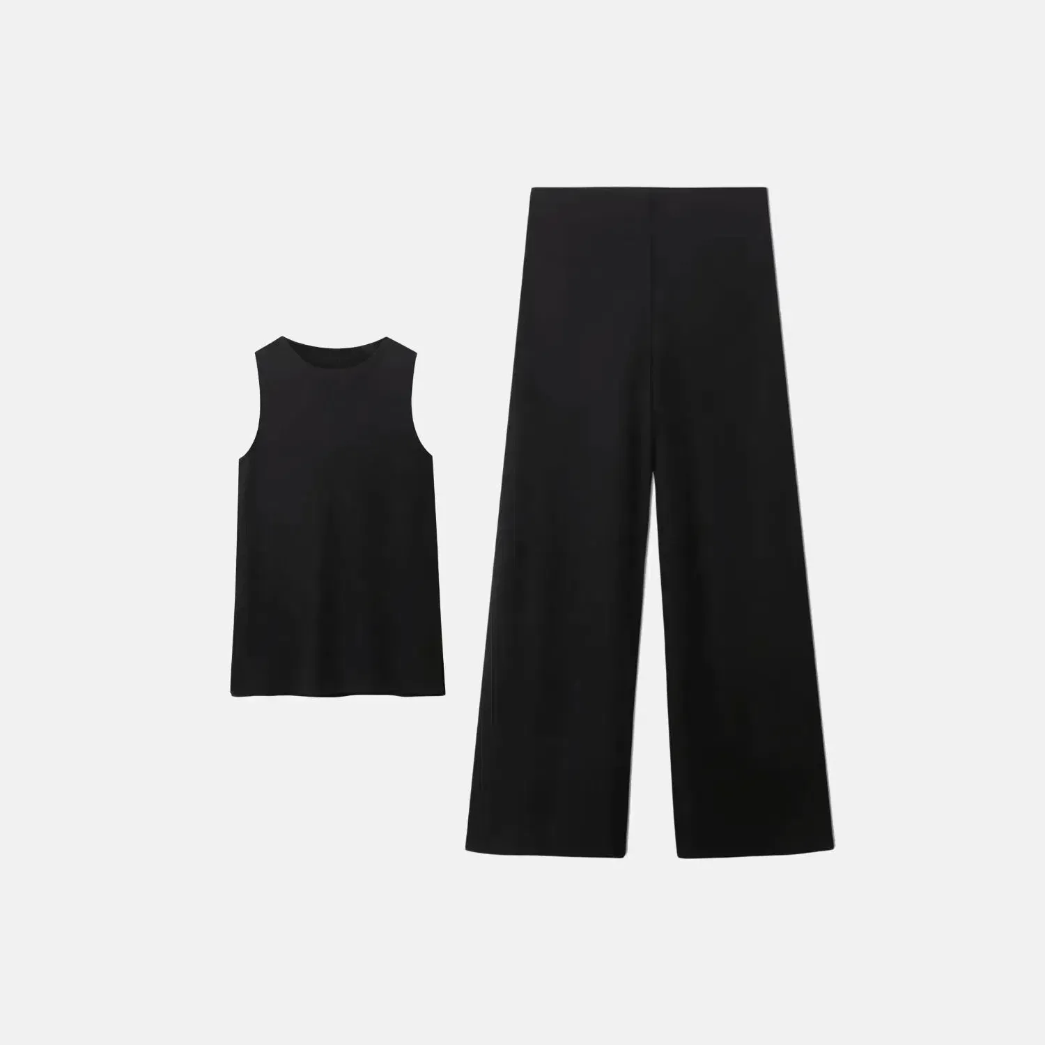 Nerissa Set – Brown-gray – Wide-leg high-waisted pants