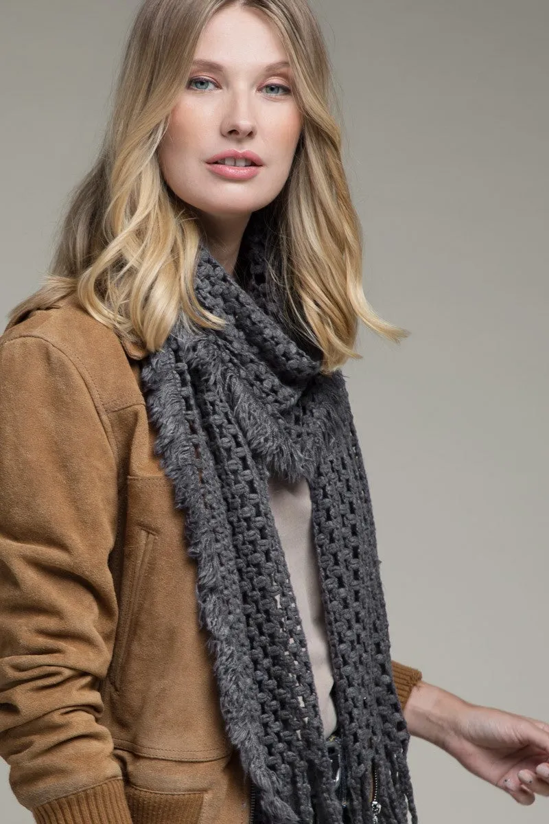 Net Oblong Scarf | Grey