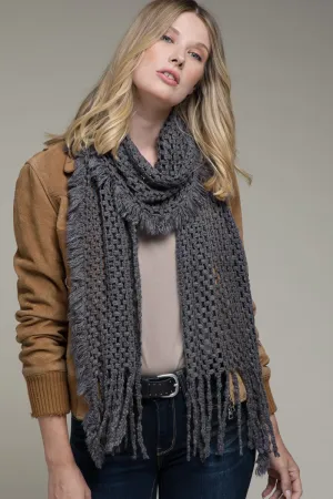 Net Oblong Scarf | Grey