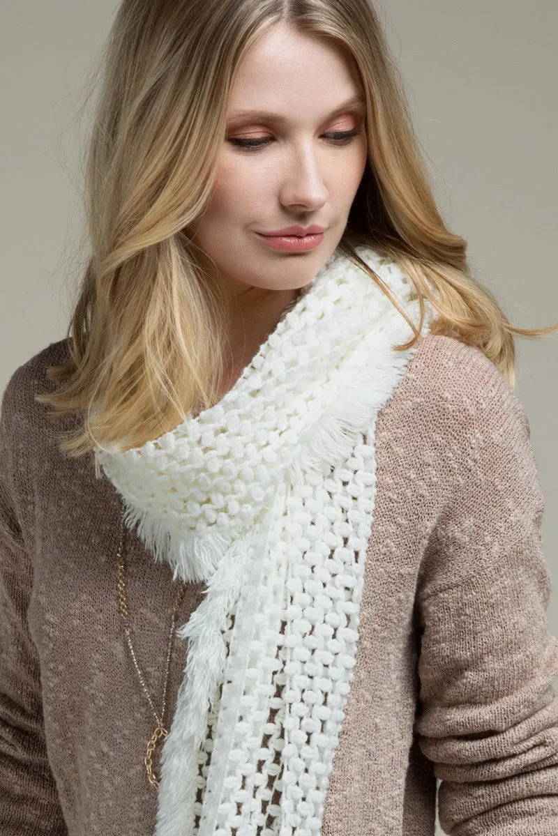 Net Oblong Scarf | White