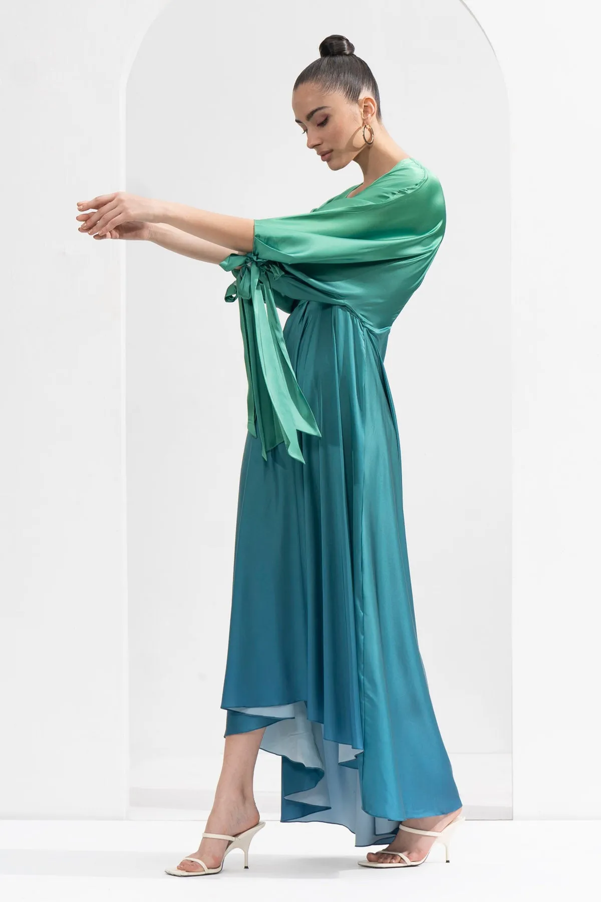 Ombre Printed Satin Dress