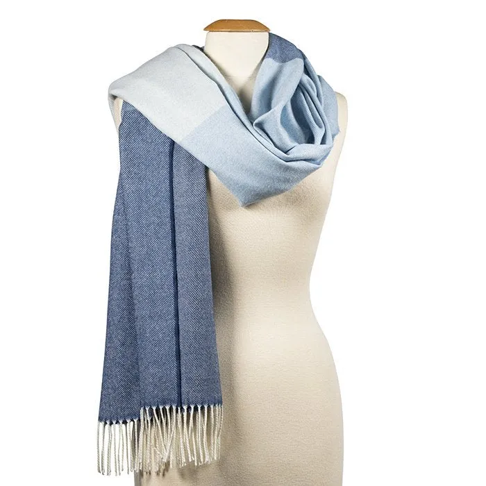 Oversized Merino Scarf | Denim Navy Stripe