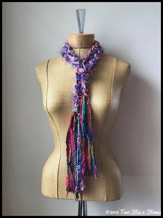 Purple & Pink Tweed Scarf