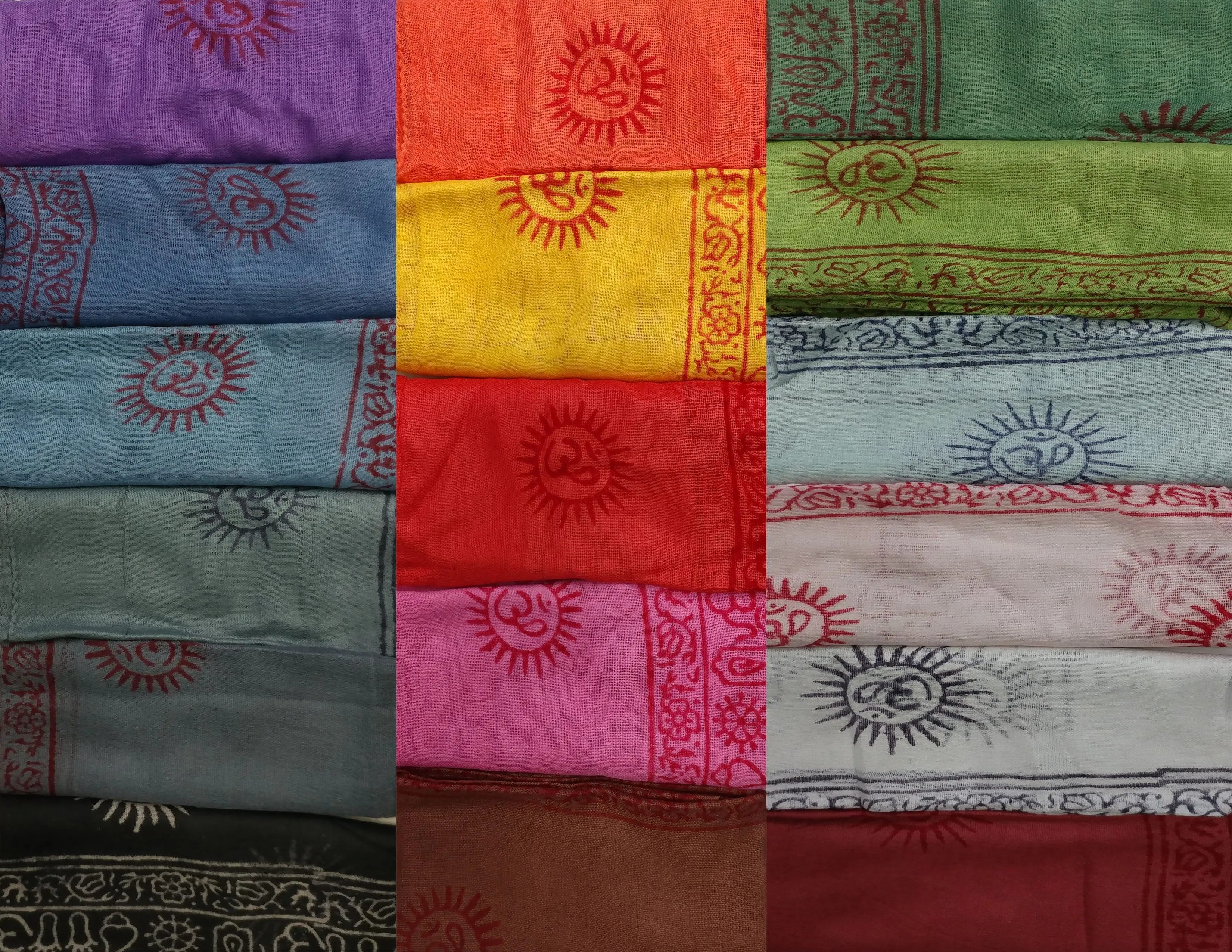 Sale Handmade Om Printed Scarves