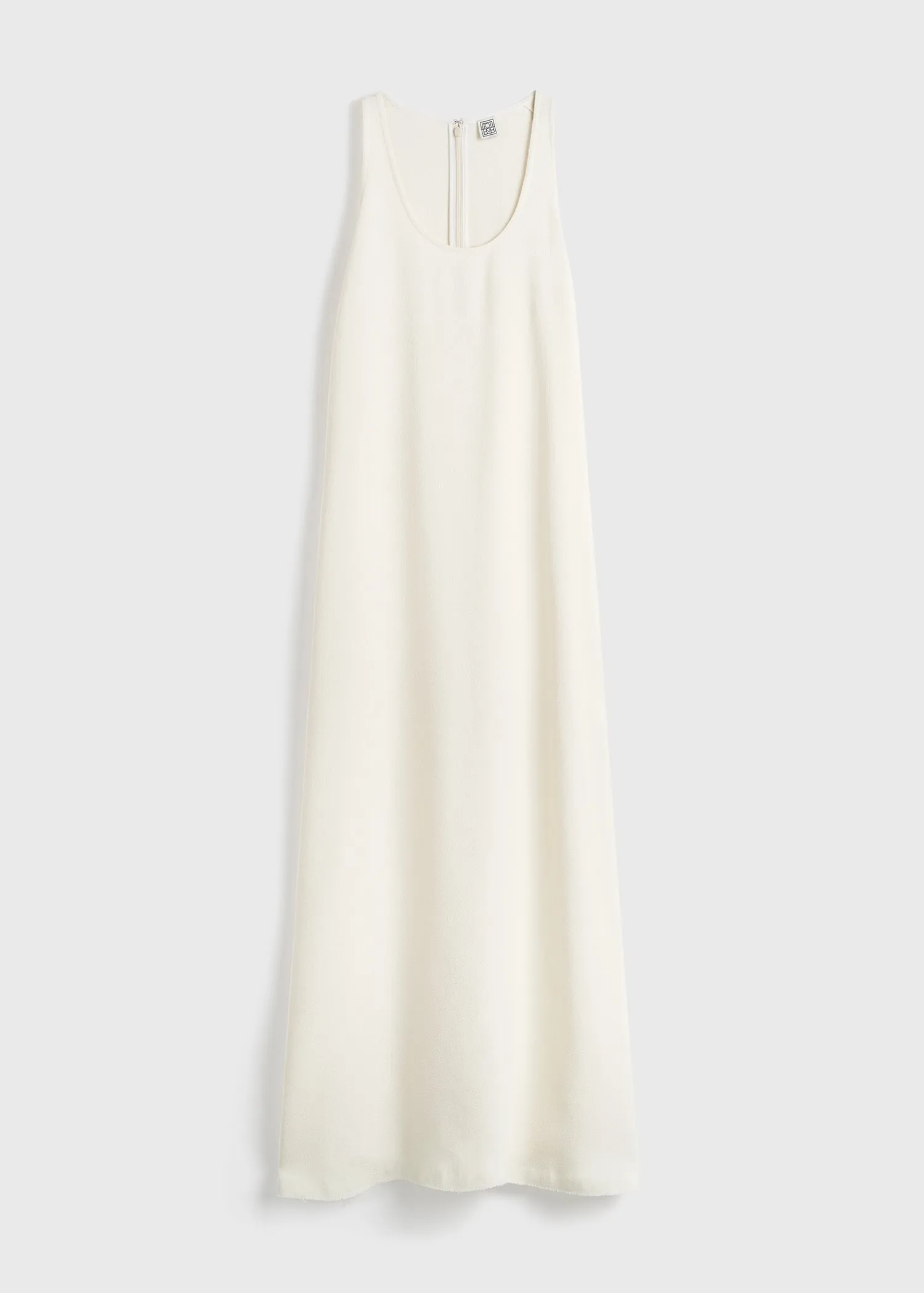 Scoop-neck sablé dress macadamia