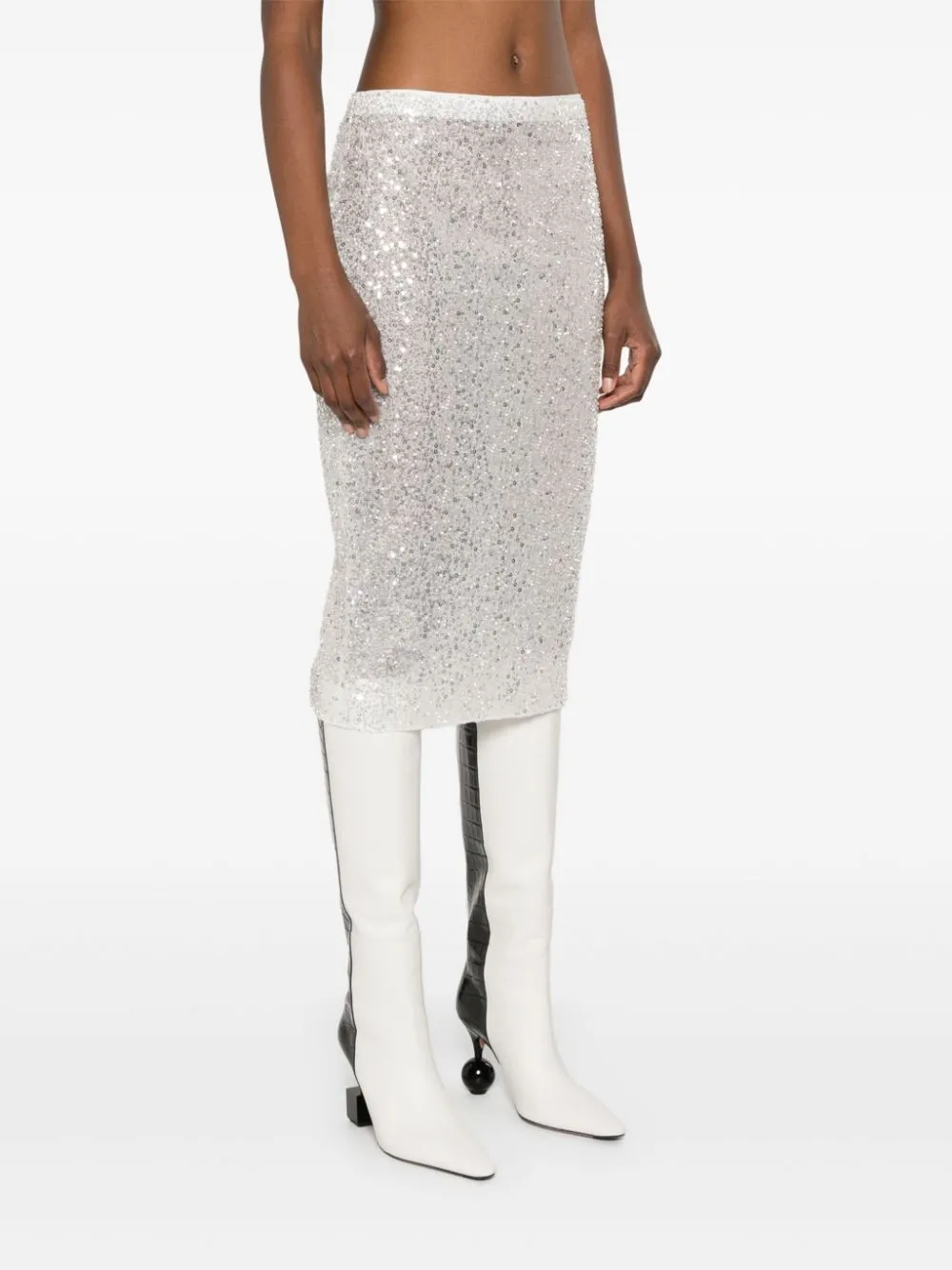 sequinned midi skirt