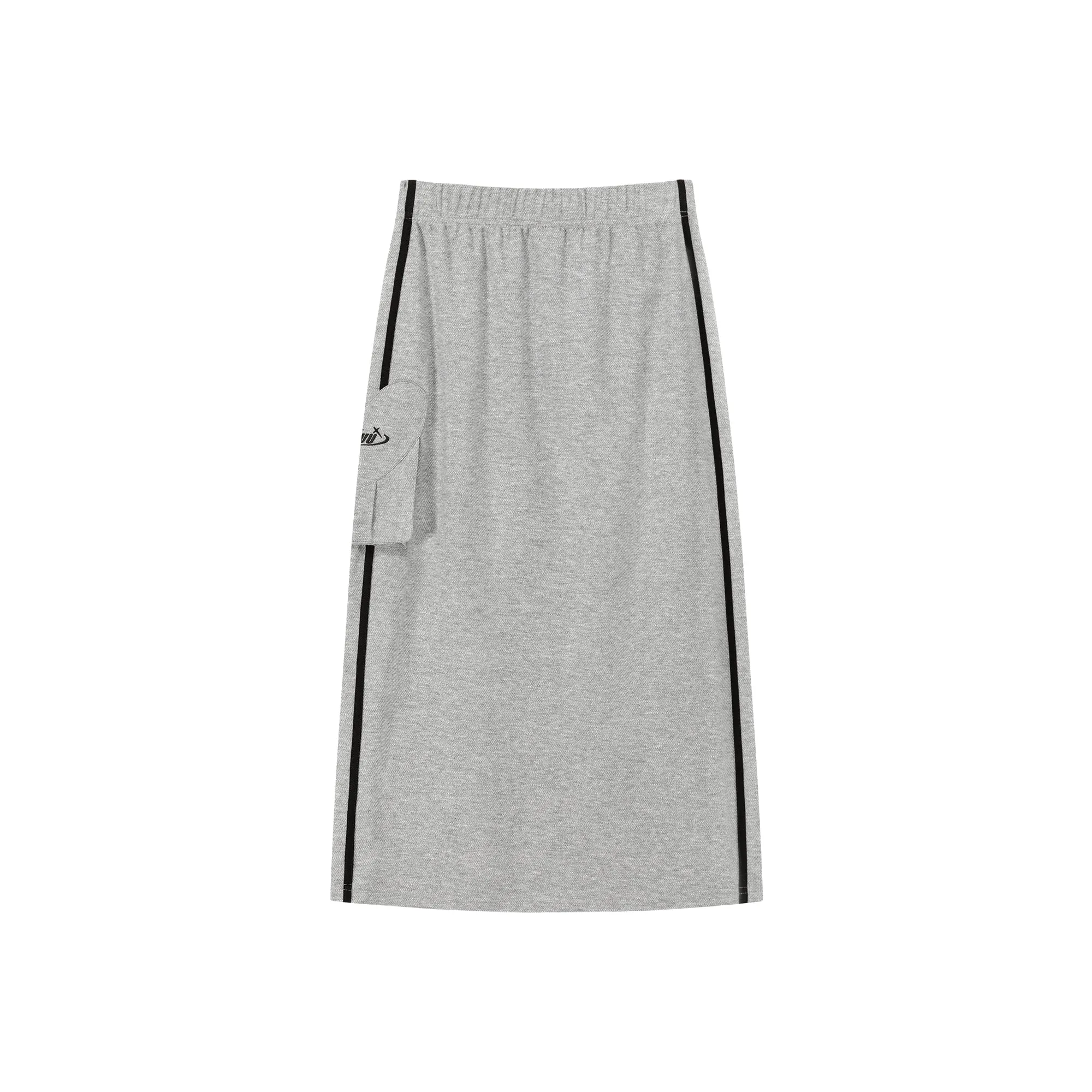 Side Line Pocket Logo Sporty Long Sweat Skirt
