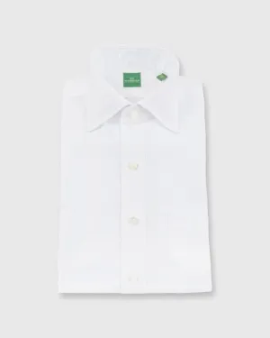 Spread Collar Dress Shirt in White Roxford