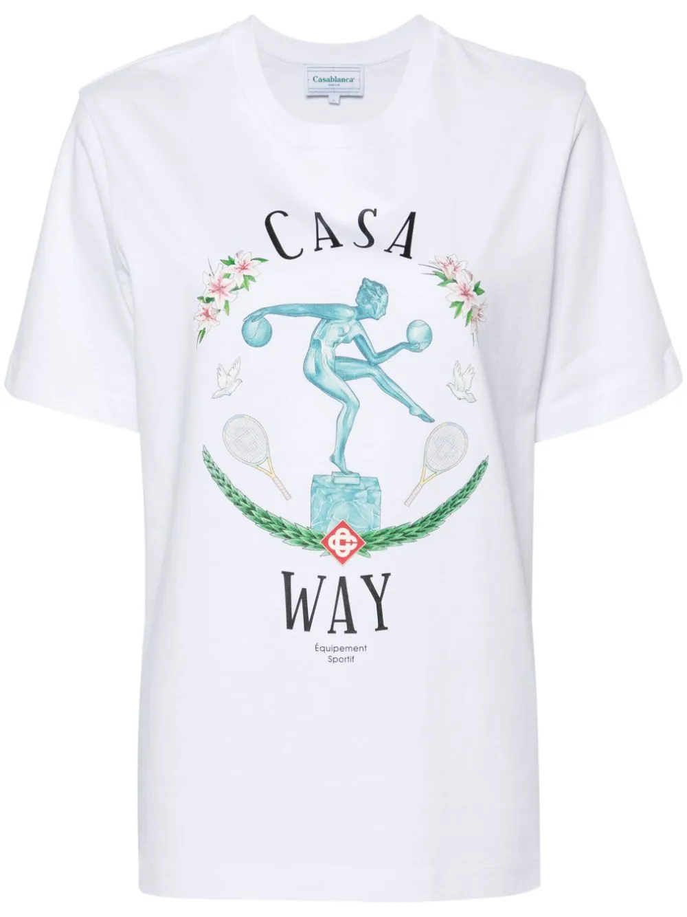Statue En Marbre-print cotton T-shirt