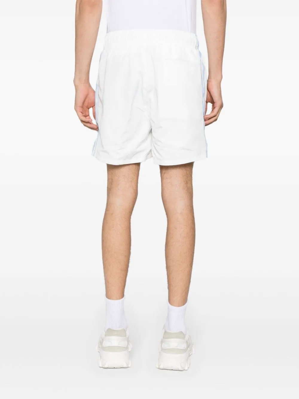 striped mid-rise track shorts