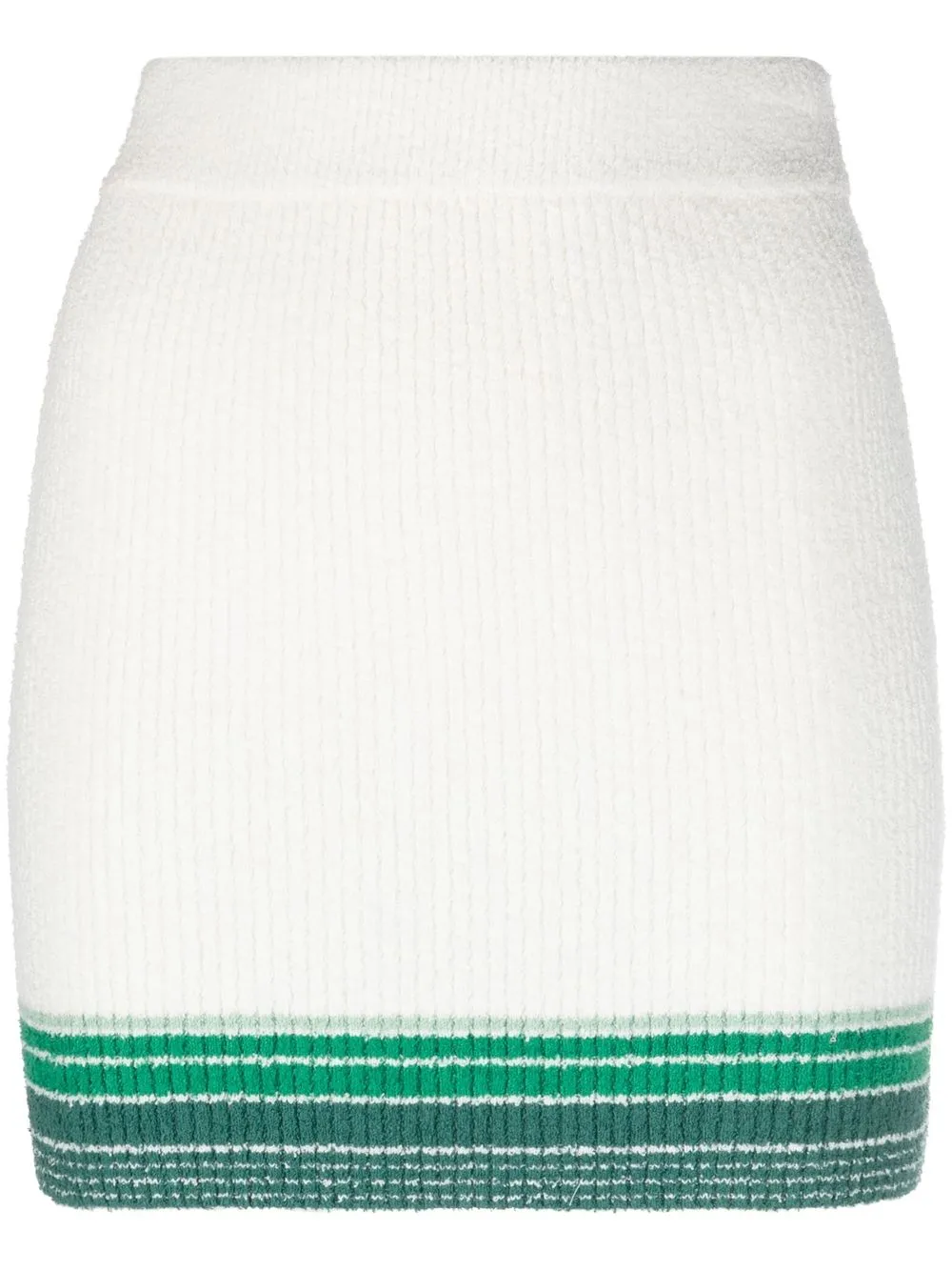 striped ribbed-knit skirt