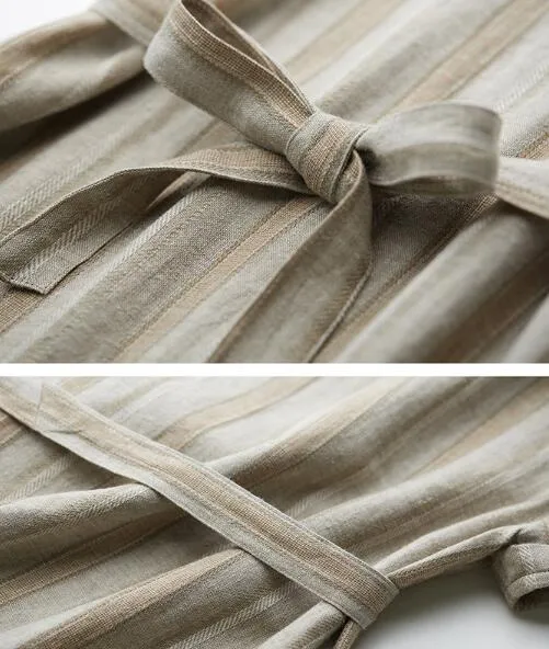 Summer Linen Women Dresses Short Sleeves  Women Dresses XH9665