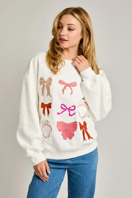 Textured Bow Sweater